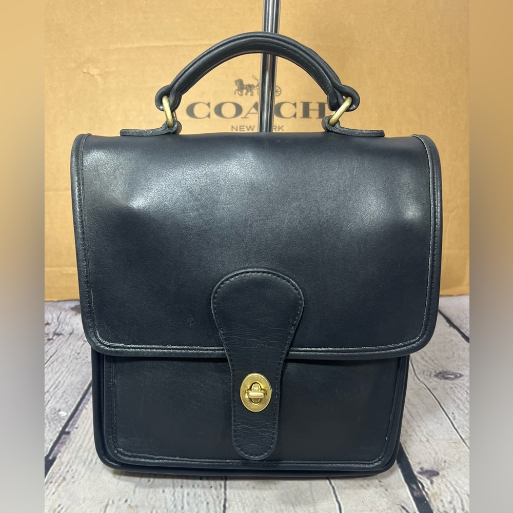 Vintage Coach 5130 Station Bag🖤BLACK🖤Full-Grain Leather Solid Brass Hardware
